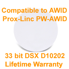 Proximity Stick PVC Tag for AWID 125KHz 33 bit DSX D10202 Compatible with PW-AWID